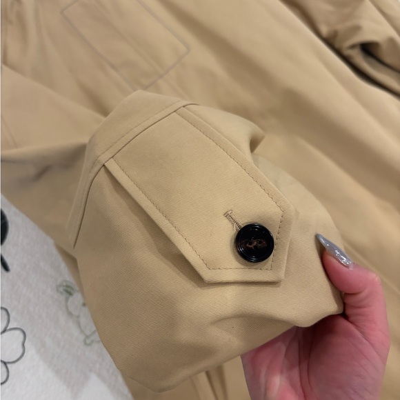 NW Burberry Women Car Cotton Coat Jacket Sz US 10 UK 12 EU 44 Color FLAX (beige) - Picture 10 of 13